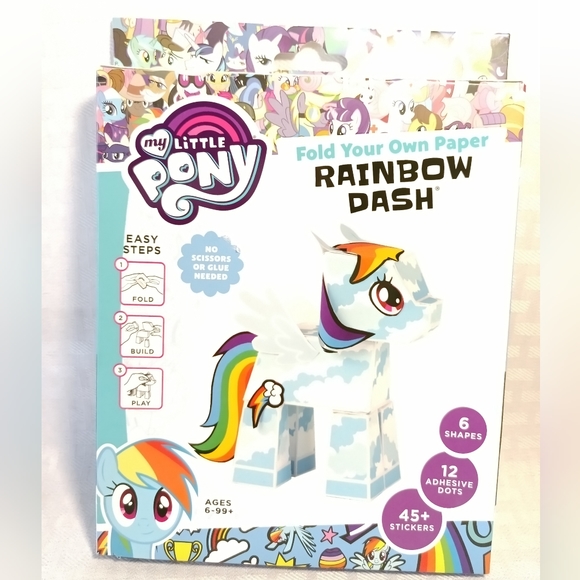 My Little Pony Paper Punk Fold Your Own Paper Lot of 3 Pinkie Applejack Rainbow - Picture 6 of 11